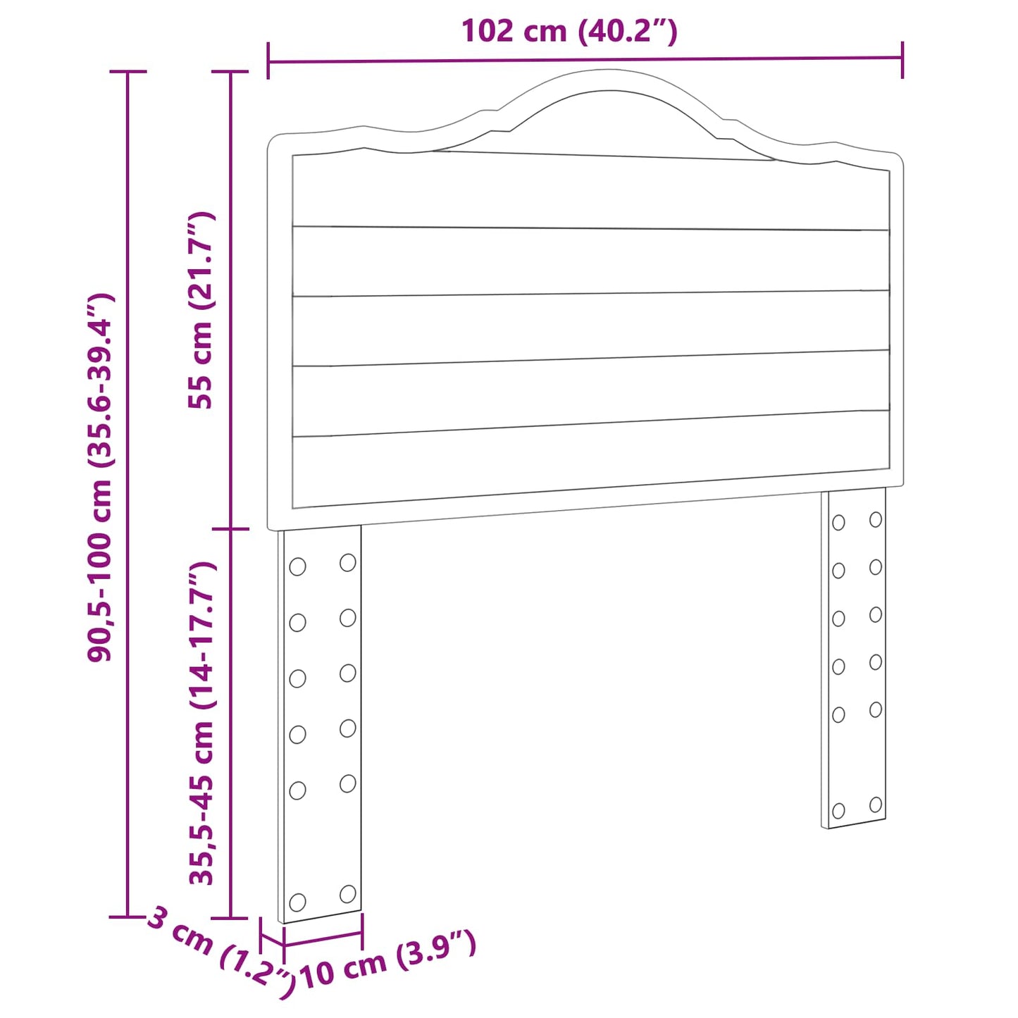 Headboard Gloss White Engineered wood