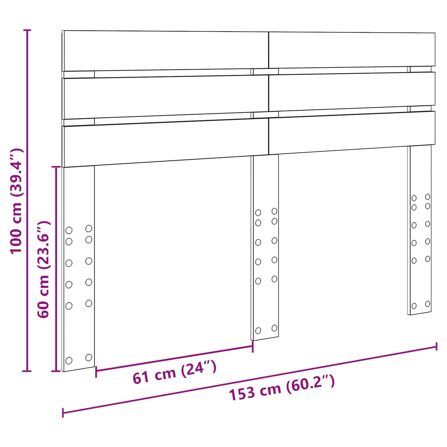 Headboard Black Oak Engineered wood