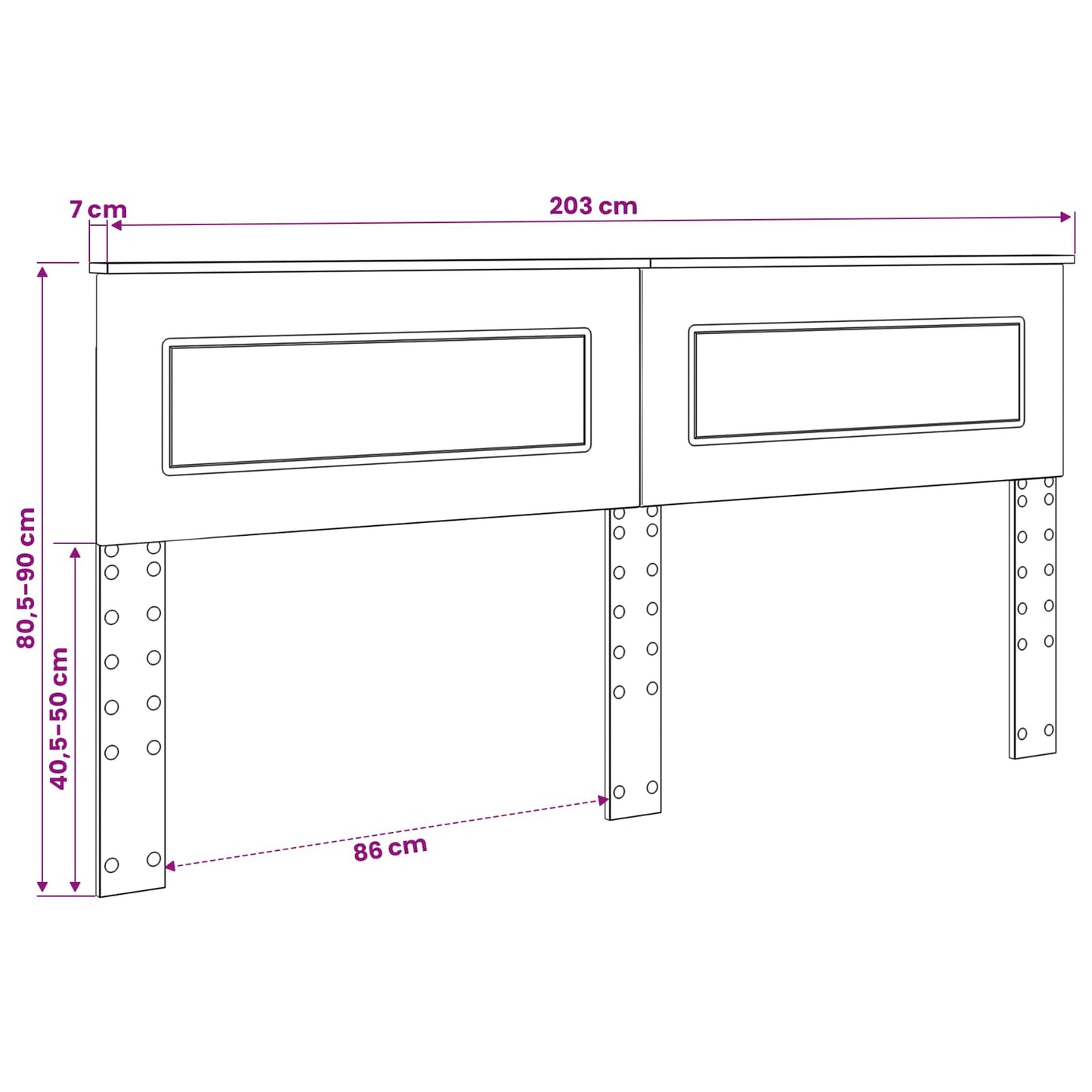 Headboard Smoked Oak Engineered wood