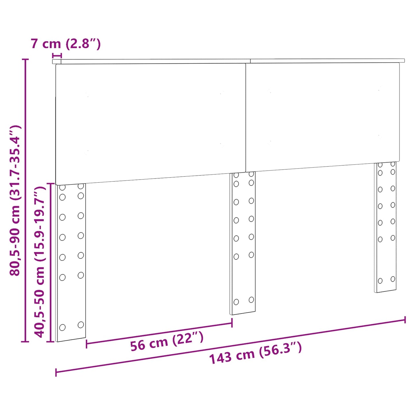 Headboard Grey Sonoma Engineered wood