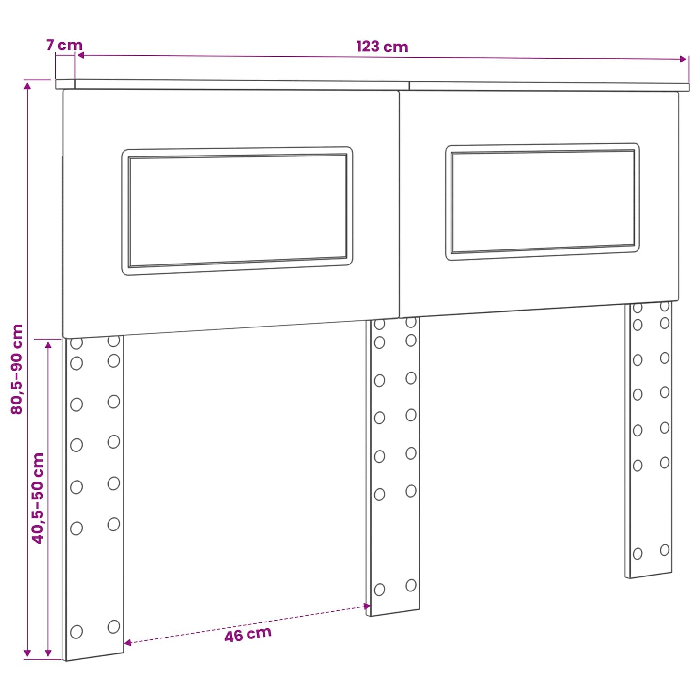 Headboard Gloss White Engineered wood