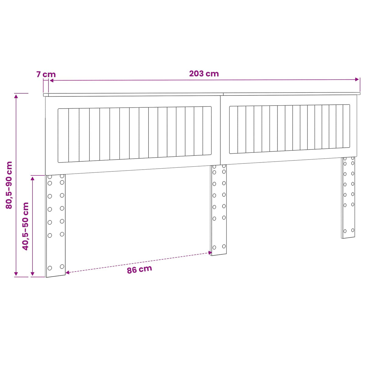 Headboard Sonoma Oak Engineered wood