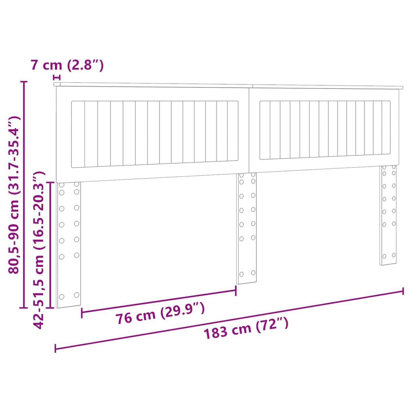 Headboard Sonoma Oak Engineered wood