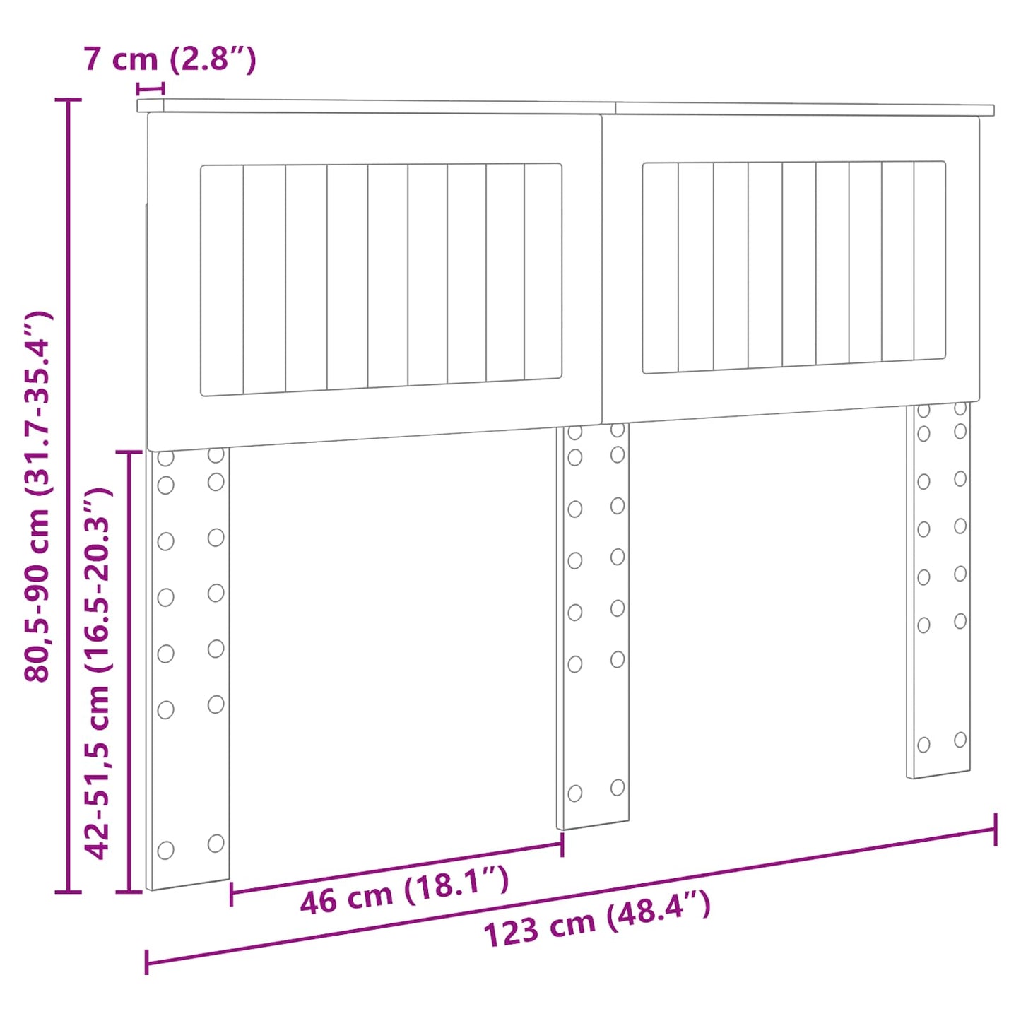 Headboard Sonoma Oak Engineered wood