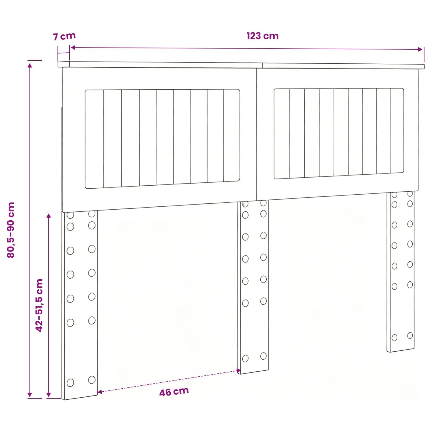 Headboard Grey Sonoma Engineered wood
