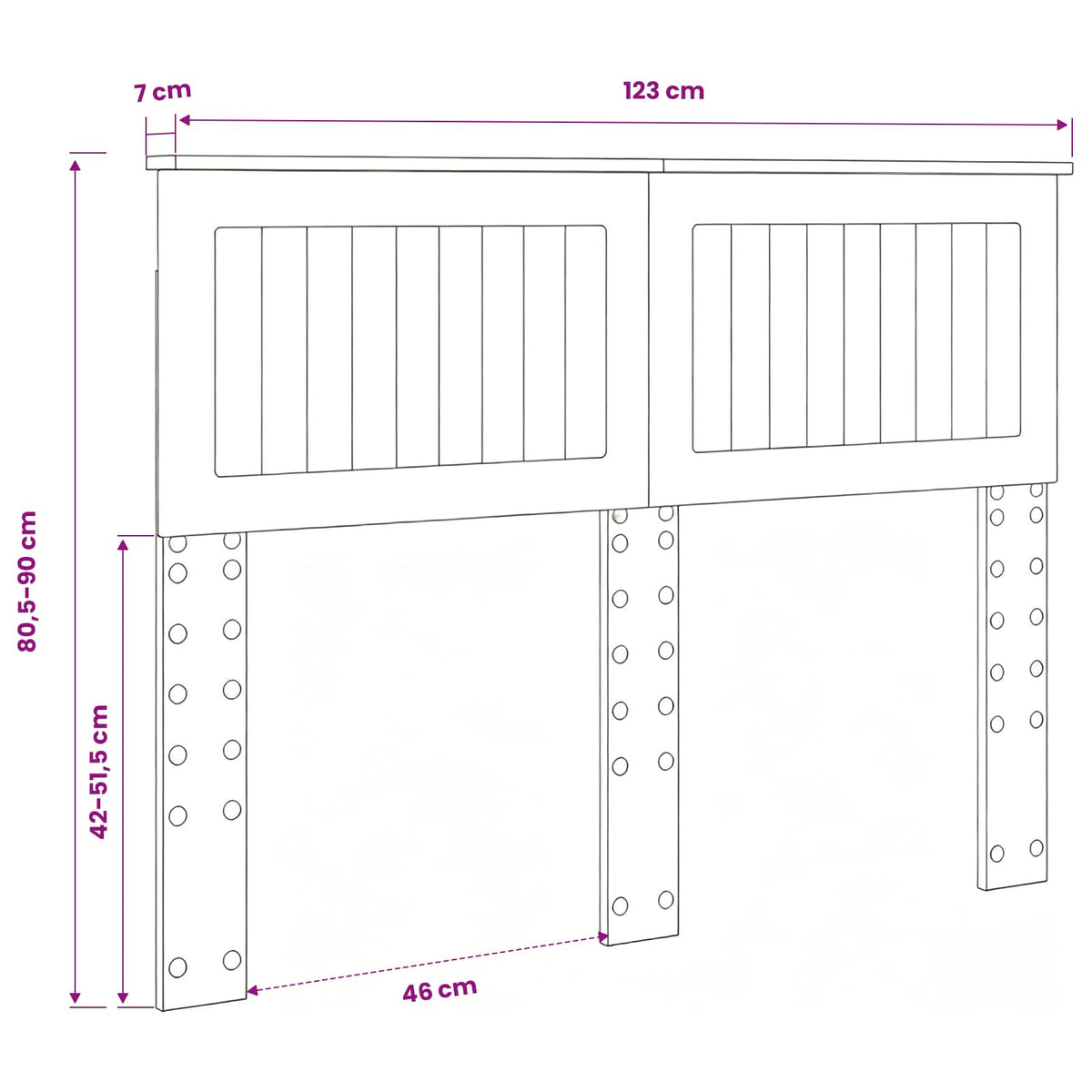 Headboard Brown Oak Engineered wood