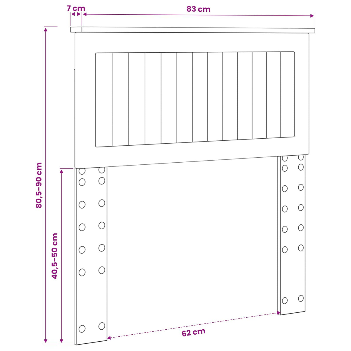 Headboard Grey Sonoma Engineered wood