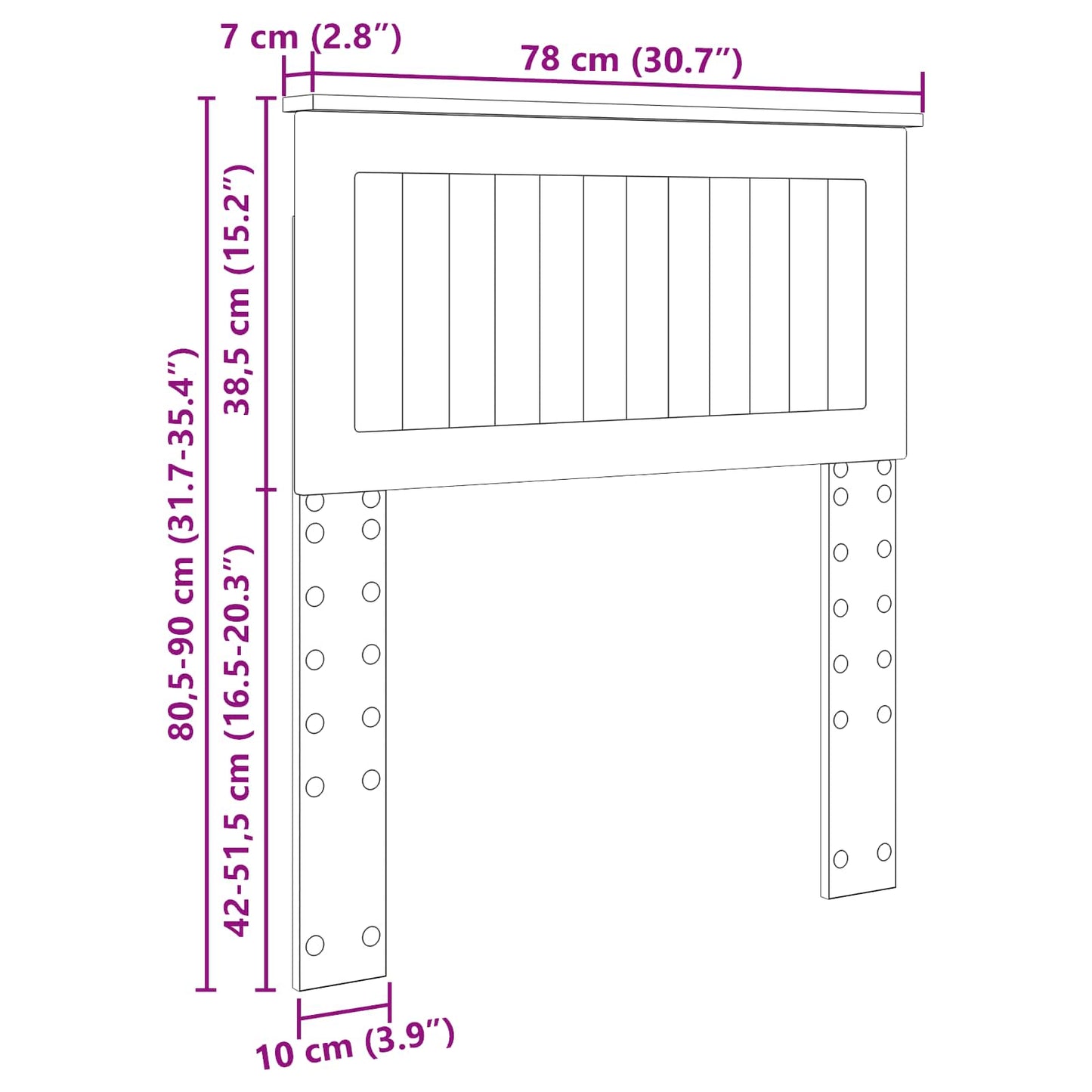 Headboard Old Wood 75 cm Engineered wood