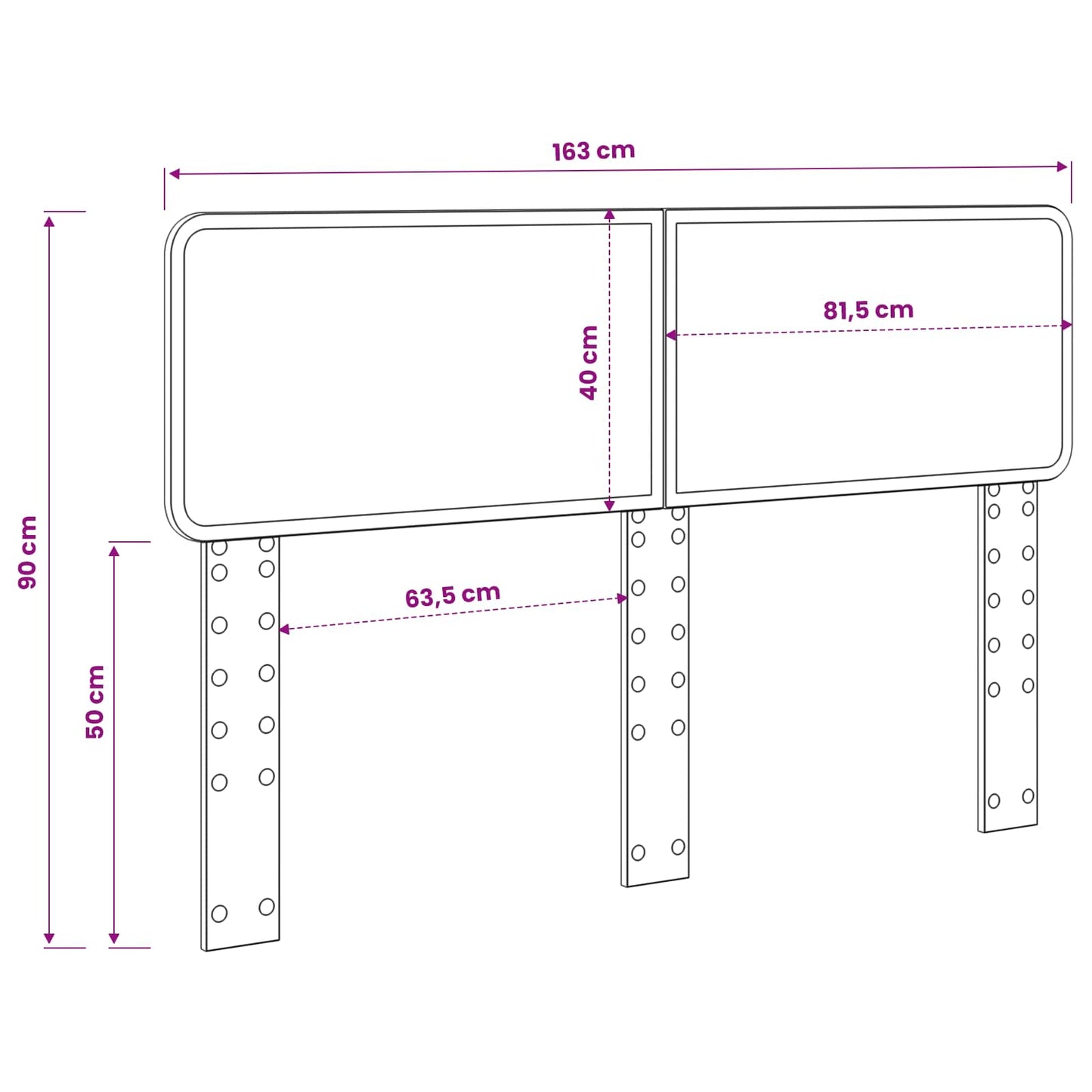 Headboard Sonoma Oak Engineered wood