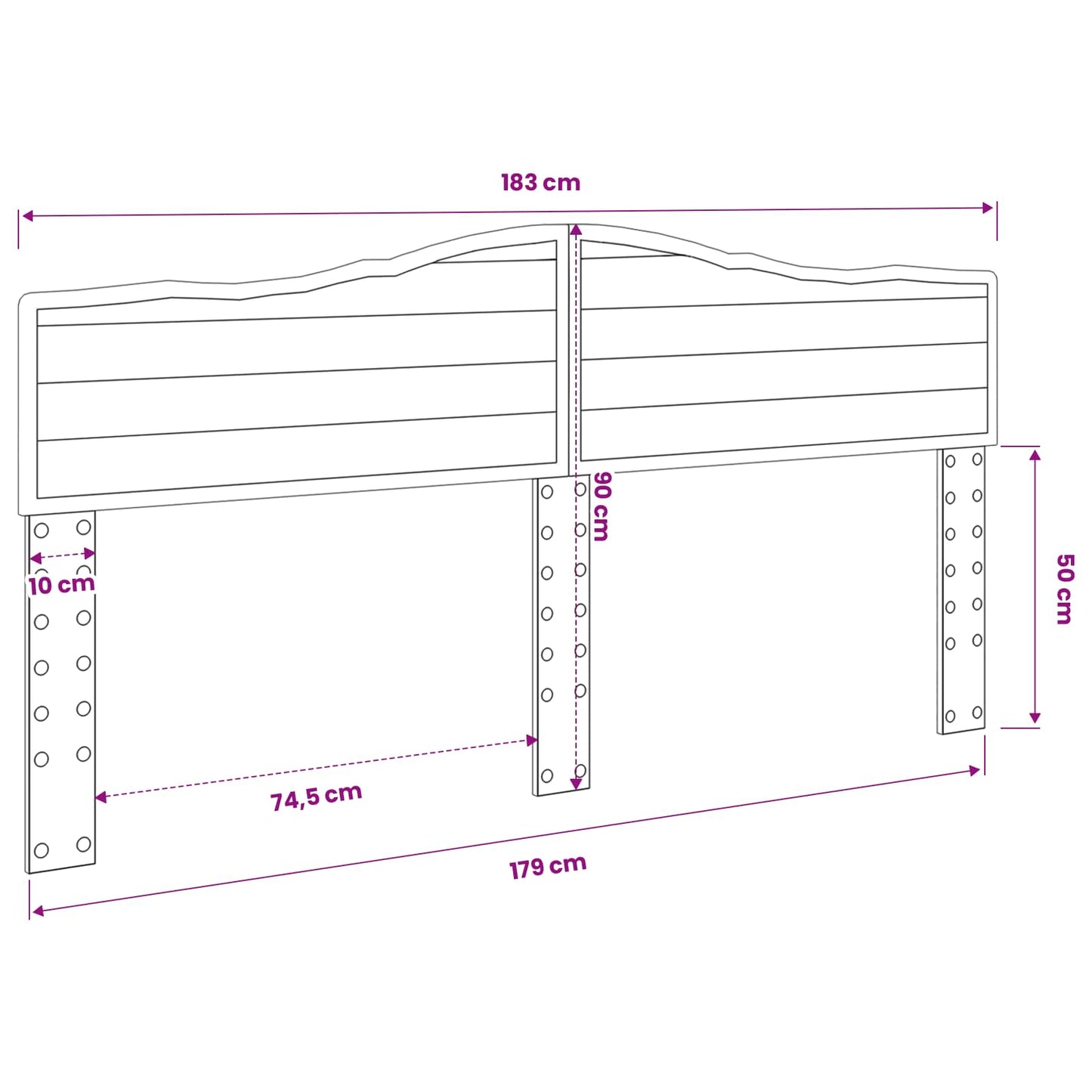 Headboard Gloss White Engineered wood