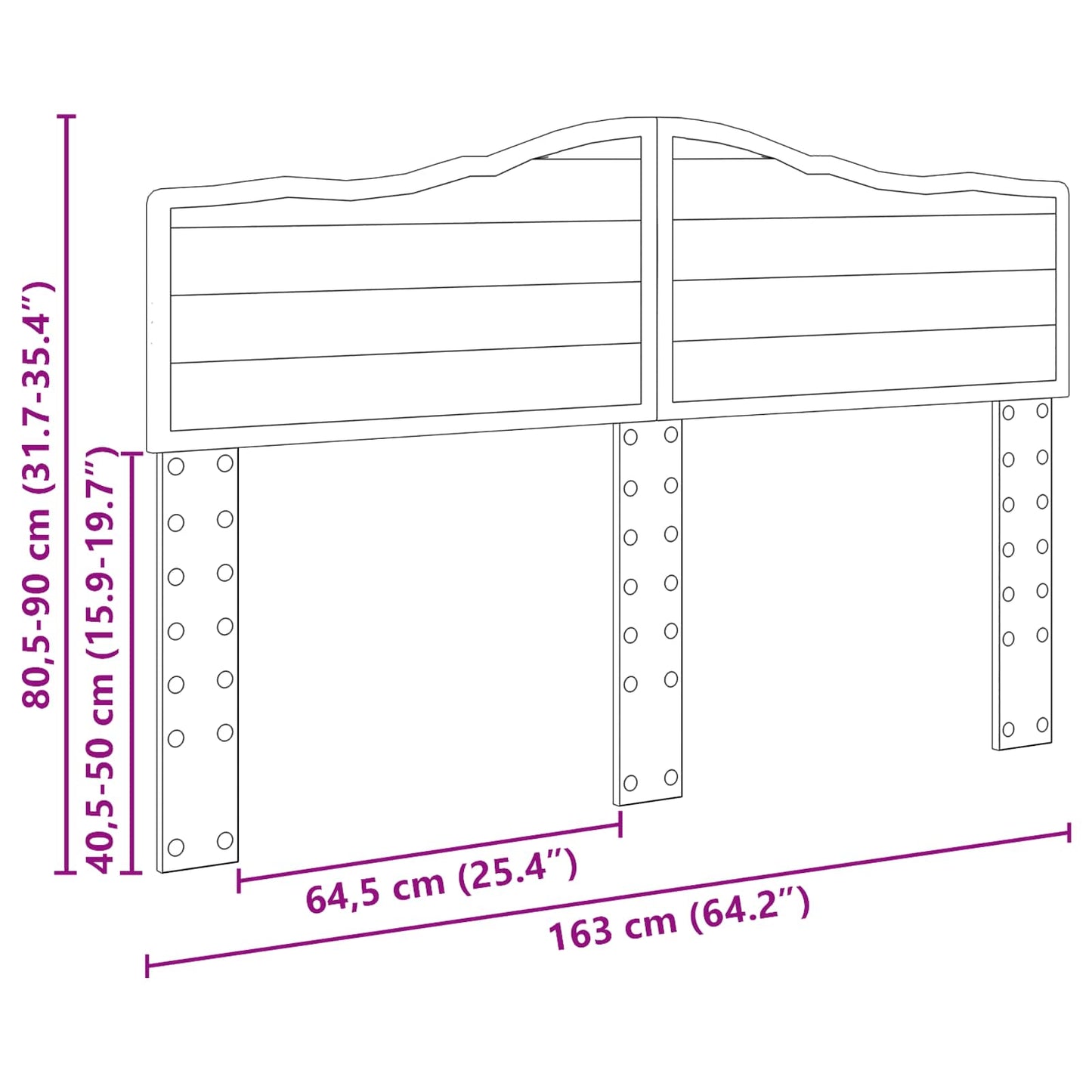Headboard Concrete Grey Engineered wood