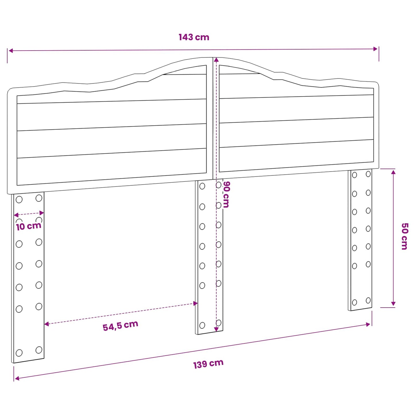 Headboard White Engineered wood