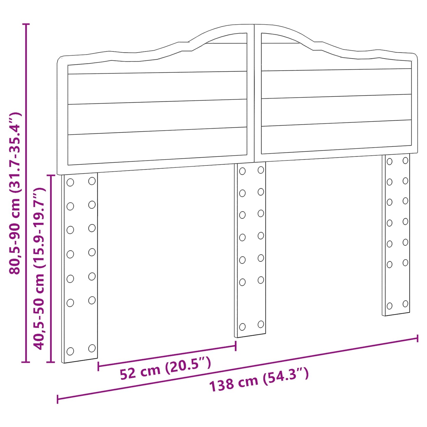 Headboard Grey Sonoma Engineered wood