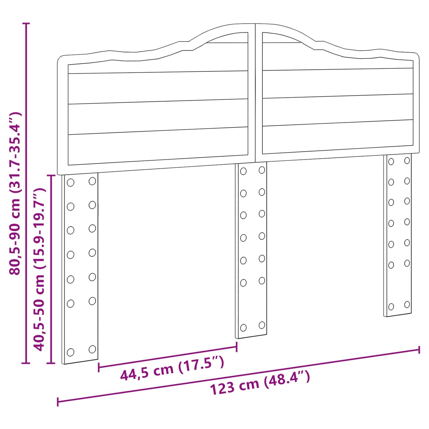 Headboard Black Oak Engineered wood