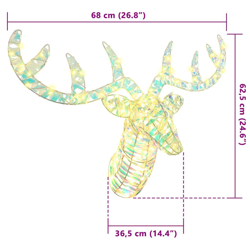 Reindeer Pull Sleigh Warm white 68 x 36.5 x62.5 cm PET