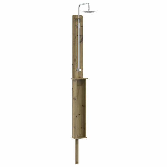 Outdoor Shower 246 cm Impregnated Pine Wood and Stainless Steel Outdoor Shower 246 cm Impregnated Pine Wood and Stainless Steel