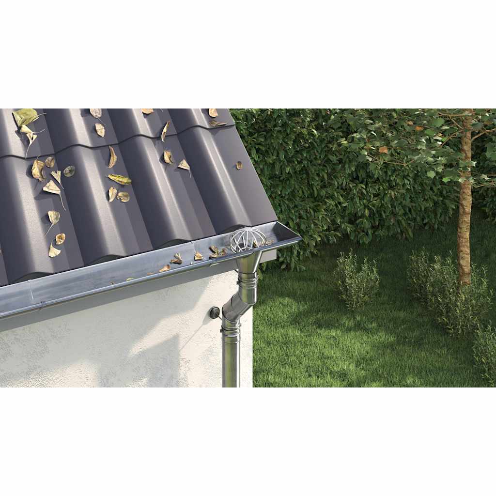 Gutter Leaf Guard 2 pcs Silver 50 mm Stainless Steel