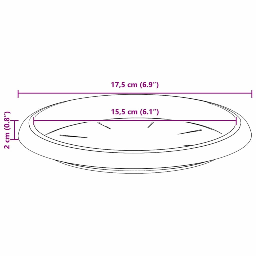 Round Flower Tray 24 pcs Brick Red Ø 17.5 x 2 cm Plastic