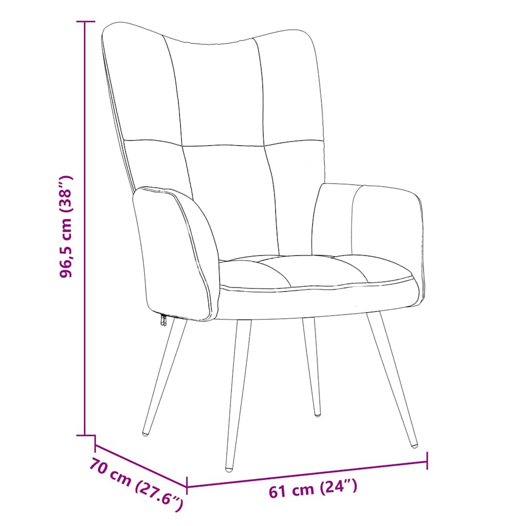 Relaxing Chair Dark Grey 70 x 61 x 96.5 cm Velvet