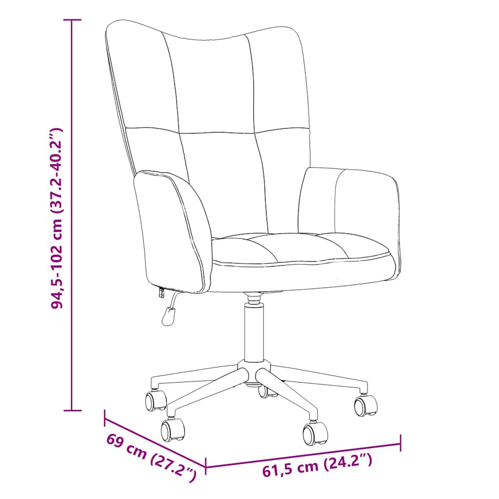 Relaxing Chair with Wheel Light Grey 69 x 61.5 x 102 cm Velvet