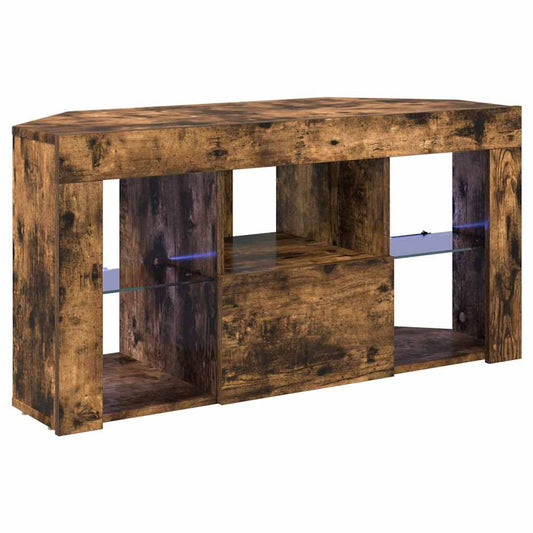 Corner LED TV Cabinet 100 x 40 x 50 cm Smoked Oak Corner LED TV Cabinet 100 x 40 x 50 cm Smoked Oak