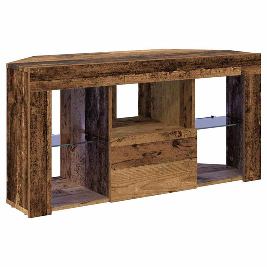 Corner LED TV Cabinet 100 x 40 x 50 cm Old Wood Engineered Wood Corner LED TV Cabinet 100 x 40 x 50 cm Old Wood Engineered Wood