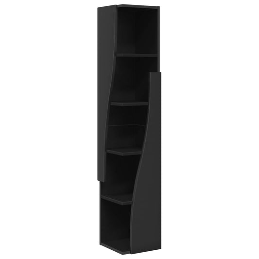 Corner Cabinet 27.5x27x140cm Engineered Wood Black Corner Cabinet 27.5x27x140cm Engineered Wood Black