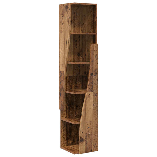 Corner Cabinet 27.5x27x140cm Engineered Wood Old Wood Corner Cabinet 27.5x27x140cm Engineered Wood Old Wood