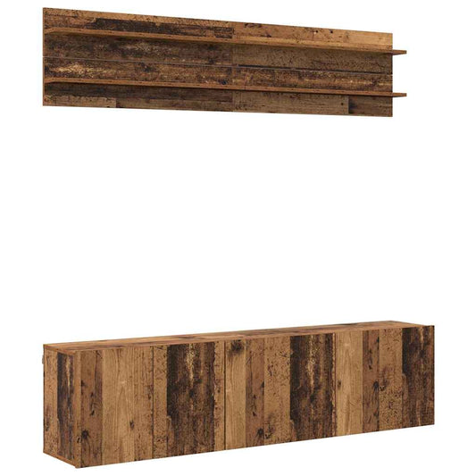 TV Units Wall-mounted 6 pcs Old wood Engineered wood TV Units Wall-mounted 6 pcs Old wood Engineered wood