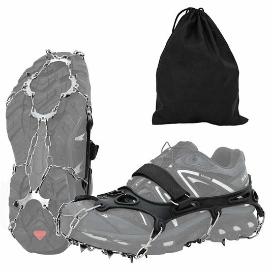 Ice Cleats for Shoes Black L Stainless Steel Ice Cleats for Shoes Black L Stainless Steel