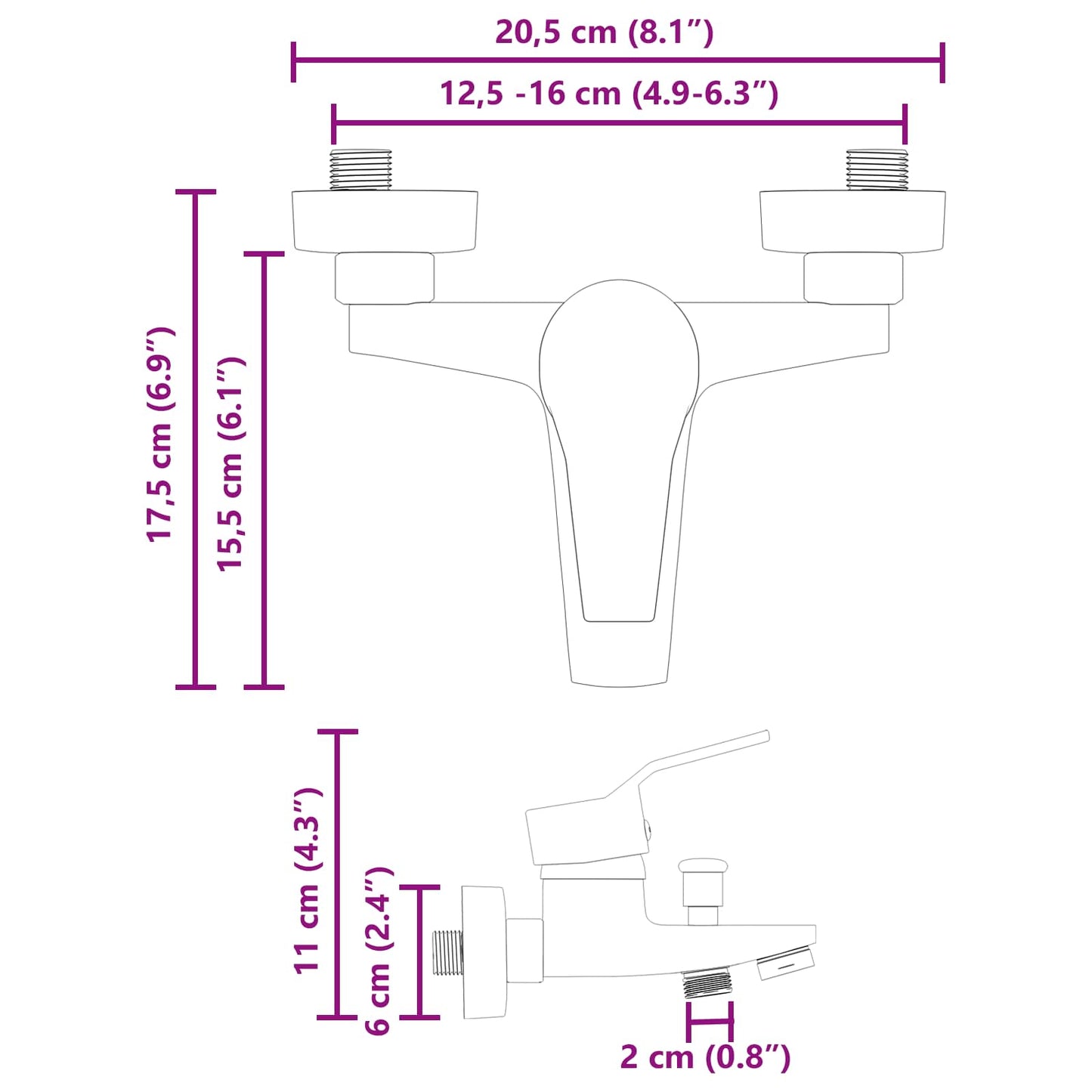 Shower Mixer Tap Chrome G 1 / 2 inches