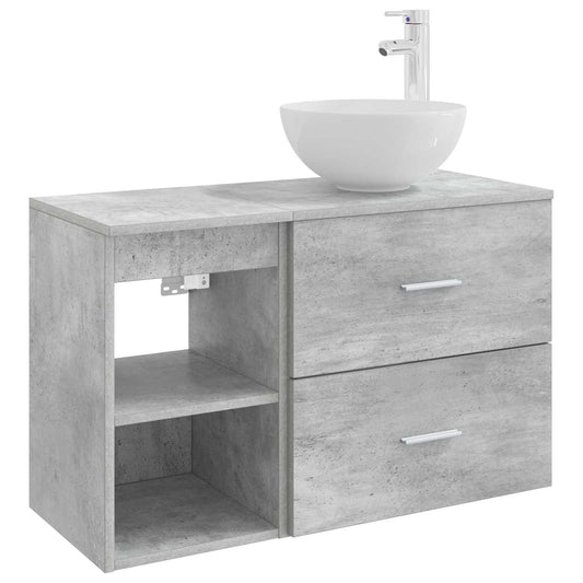Bathroom Furniture Set 2 pcs Concrete Grey Engineered Wood Bathroom Furniture Set 2 pcs Concrete Grey Engineered Wood