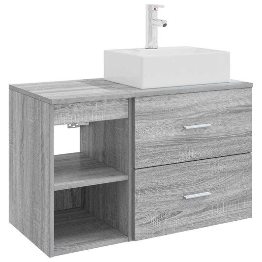 Bathroom Furniture Set 2 pcs Grey Sonoma Engineered Wood Bathroom Furniture Set 2 pcs Grey Sonoma Engineered Wood
