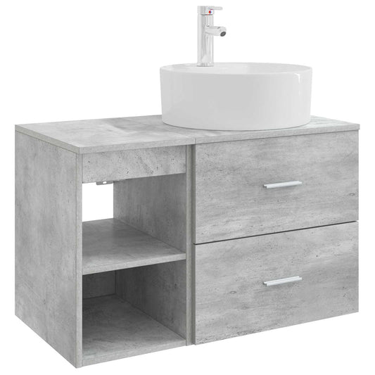 Bathroom Furniture Set 2 pcs Concrete Grey Engineered Wood Bathroom Furniture Set 2 pcs Concrete Grey Engineered Wood