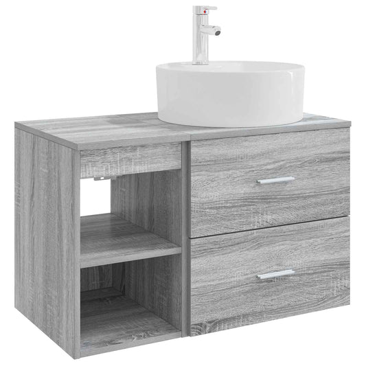 Bathroom Furniture Set 2 pcs Grey Sonoma Engineered Wood Bathroom Furniture Set 2 pcs Grey Sonoma Engineered Wood