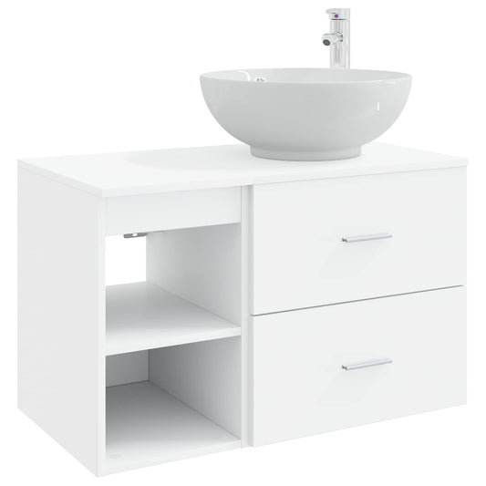 Bathroom Furniture Set 2 pcs White Engineered Wood Bathroom Furniture Set 2 pcs White Engineered Wood