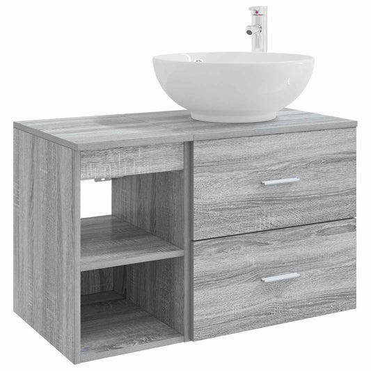 Bathroom Furniture Set 2 pcs Grey Sonoma Engineered Wood Bathroom Furniture Set 2 pcs Grey Sonoma Engineered Wood