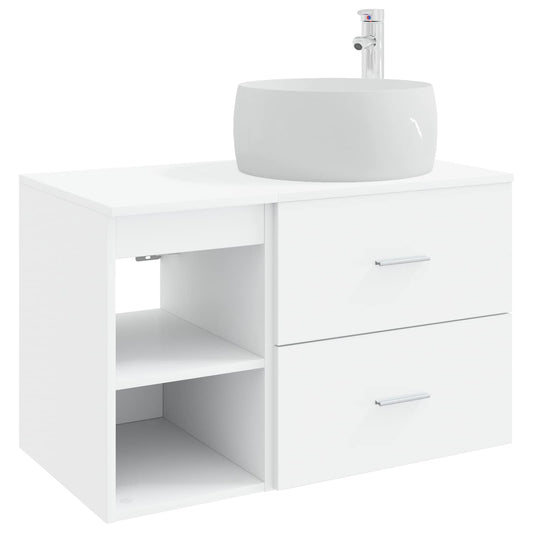 Bathroom Furniture Set 2 pcs White Engineered Wood Bathroom Furniture Set 2 pcs White Engineered Wood