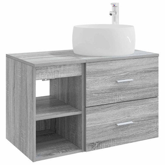 Bathroom Furniture Set 2 pcs Grey Sonoma Engineered Wood Bathroom Furniture Set 2 pcs Grey Sonoma Engineered Wood