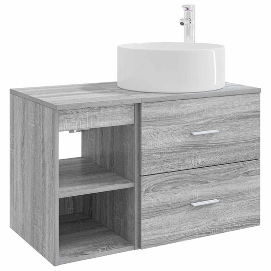 Bathroom Furniture Set 2 pcs Grey Sonoma Engineered Wood Bathroom Furniture Set 2 pcs Grey Sonoma Engineered Wood