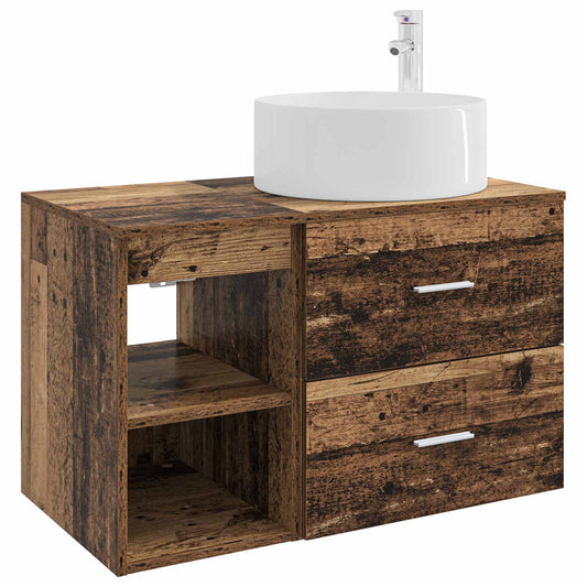 Bathroom Furniture Set 2 pcs Old Wood Engineered Wood Bathroom Furniture Set 2 pcs Old Wood Engineered Wood