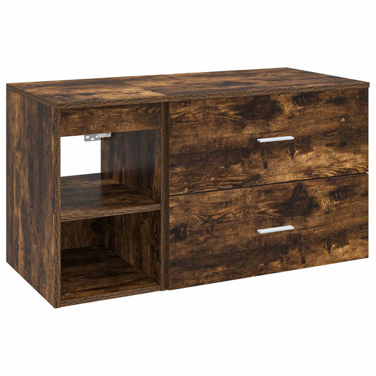 Bathroom Furniture Set 2 pcs Smoked Oak Engineered Wood Bathroom Furniture Set 2 pcs Smoked Oak Engineered Wood