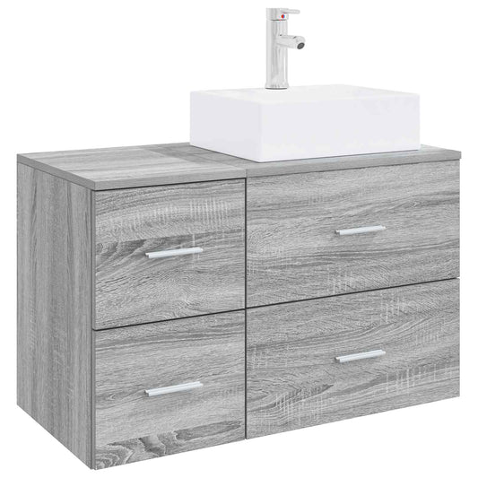 Bathroom Furniture Set 2 pcs Grey Sonoma Engineered Wood Bathroom Furniture Set 2 pcs Grey Sonoma Engineered Wood