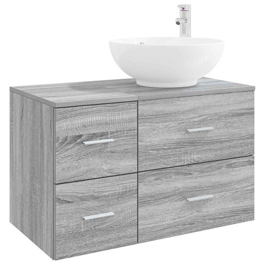 Bathroom Furniture Set 2 pcs Grey Sonoma Engineered Wood Bathroom Furniture Set 2 pcs Grey Sonoma Engineered Wood