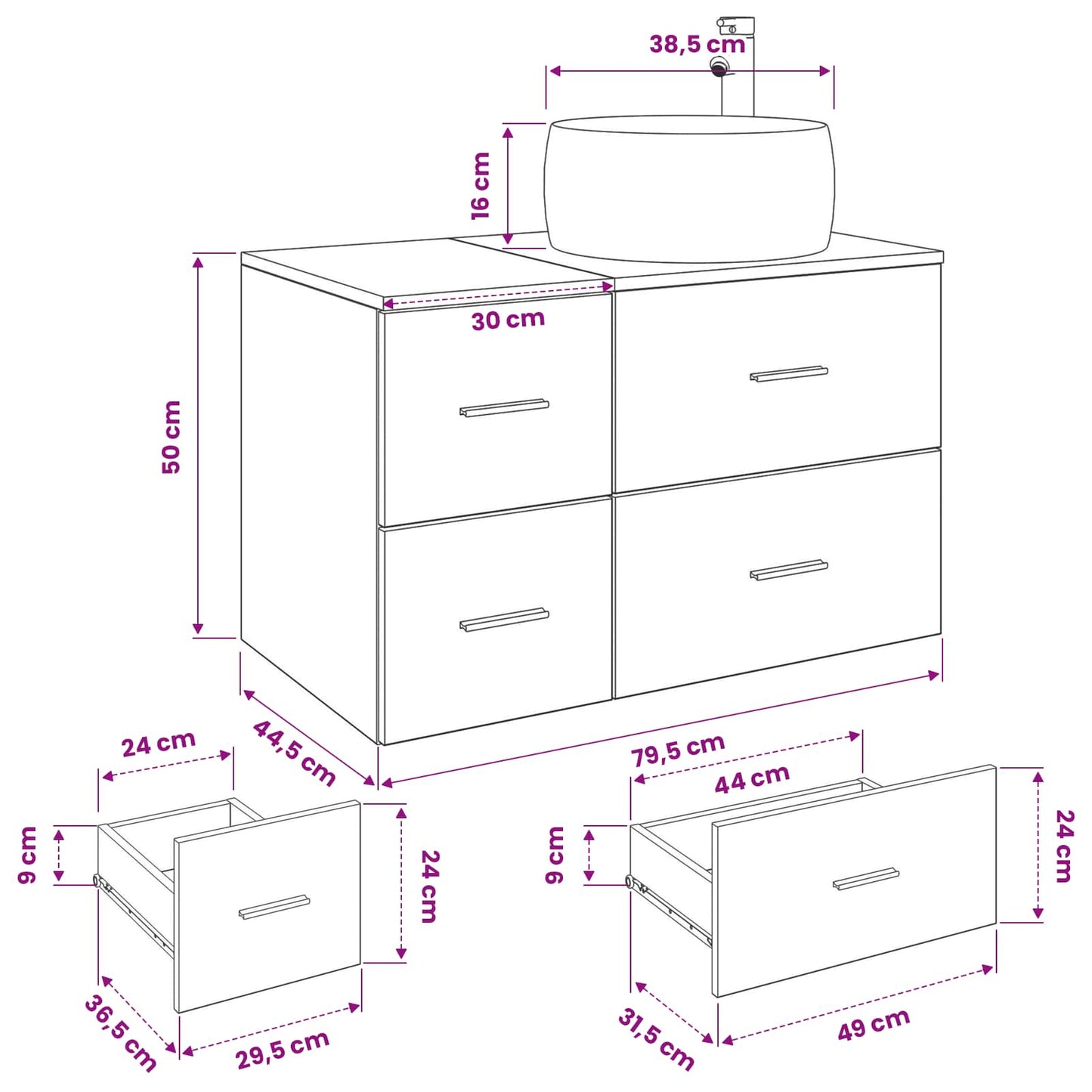 Bathroom Furniture Set 2 pcs Artisan Oak Engineered Wood