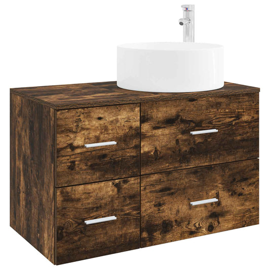 Bathroom Furniture Set 2 pcs Smoked Oak Engineered Wood Bathroom Furniture Set 2 pcs Smoked Oak Engineered Wood