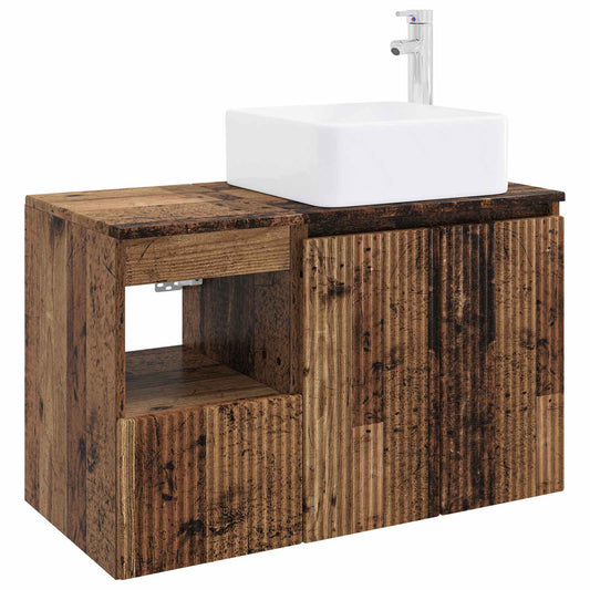 Bathroom Furniture Set 2 pcs Old Wood Engineered Wood Bathroom Furniture Set 2 pcs Old Wood Engineered Wood