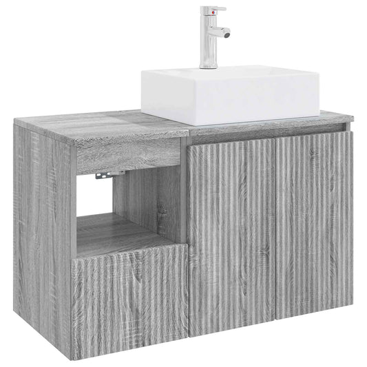 Bathroom Furniture Set 2 pcs Grey Sonoma Engineered Wood Bathroom Furniture Set 2 pcs Grey Sonoma Engineered Wood