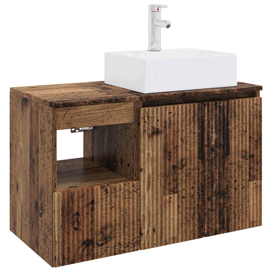 Bathroom Furniture Set 2 pcs Old Wood Engineered Wood Bathroom Furniture Set 2 pcs Old Wood Engineered Wood