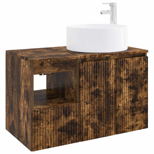 Bathroom Furniture Set 2 pcs Smoked Oak Engineered Wood Bathroom Furniture Set 2 pcs Smoked Oak Engineered Wood